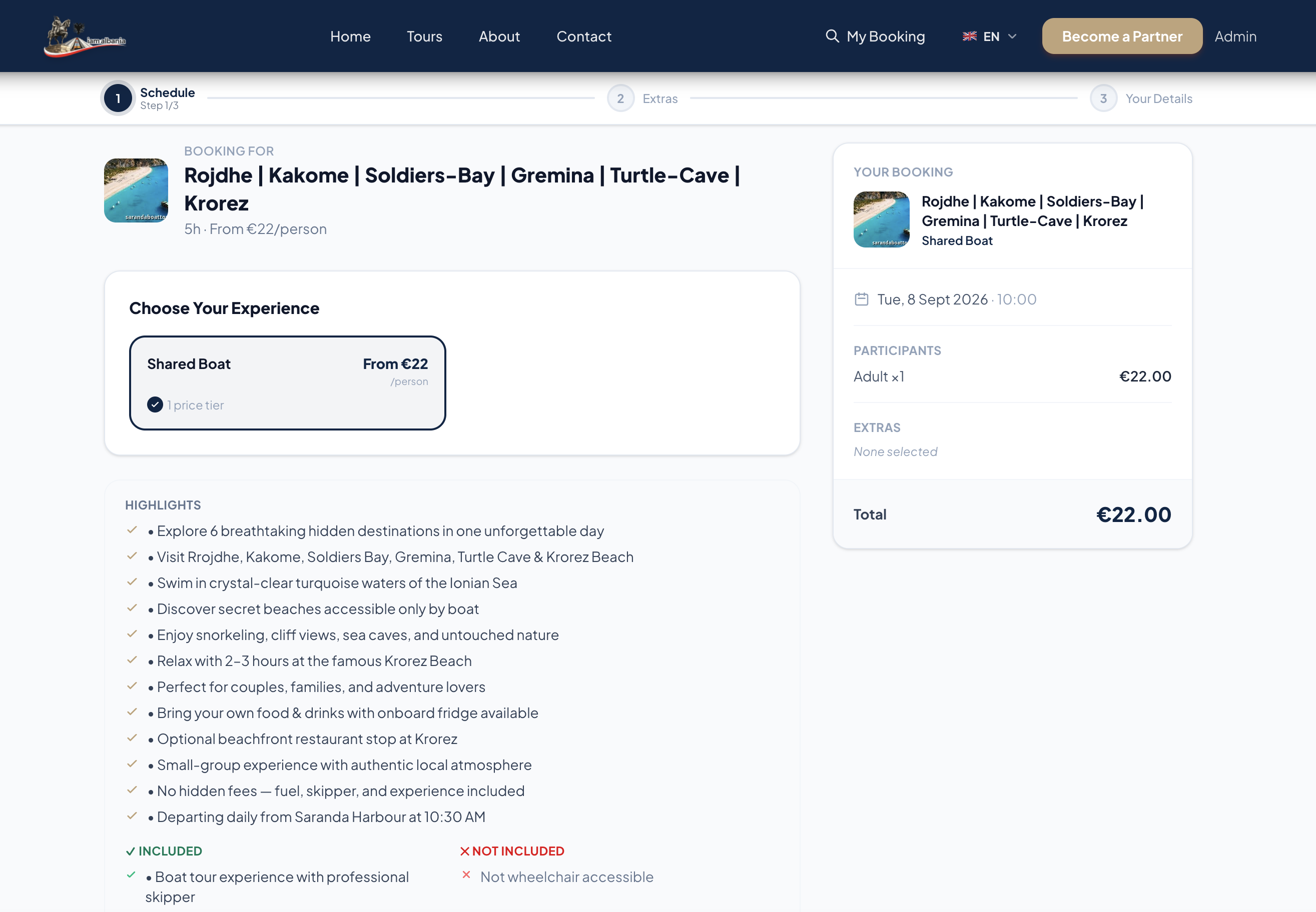 Booking guided tour