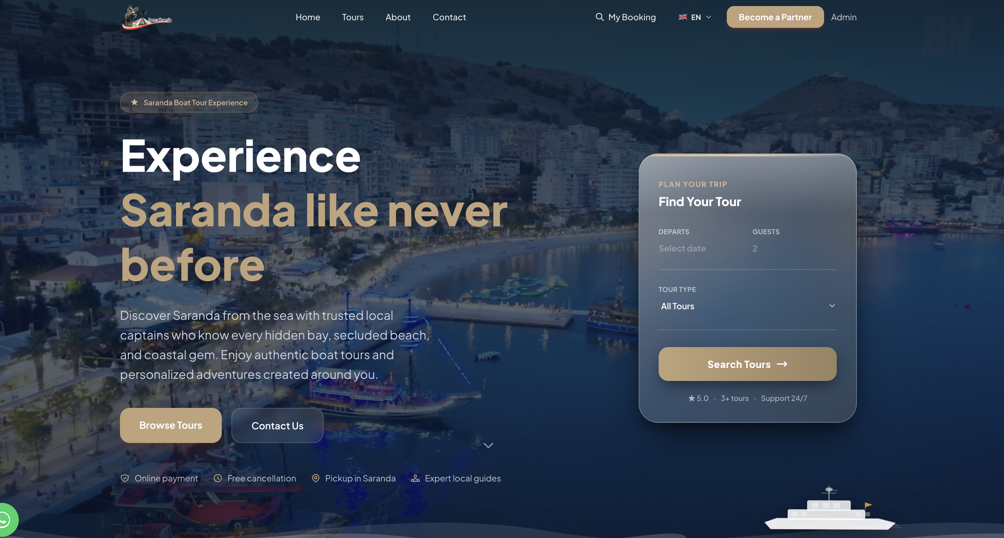 Guided tours reservation website
