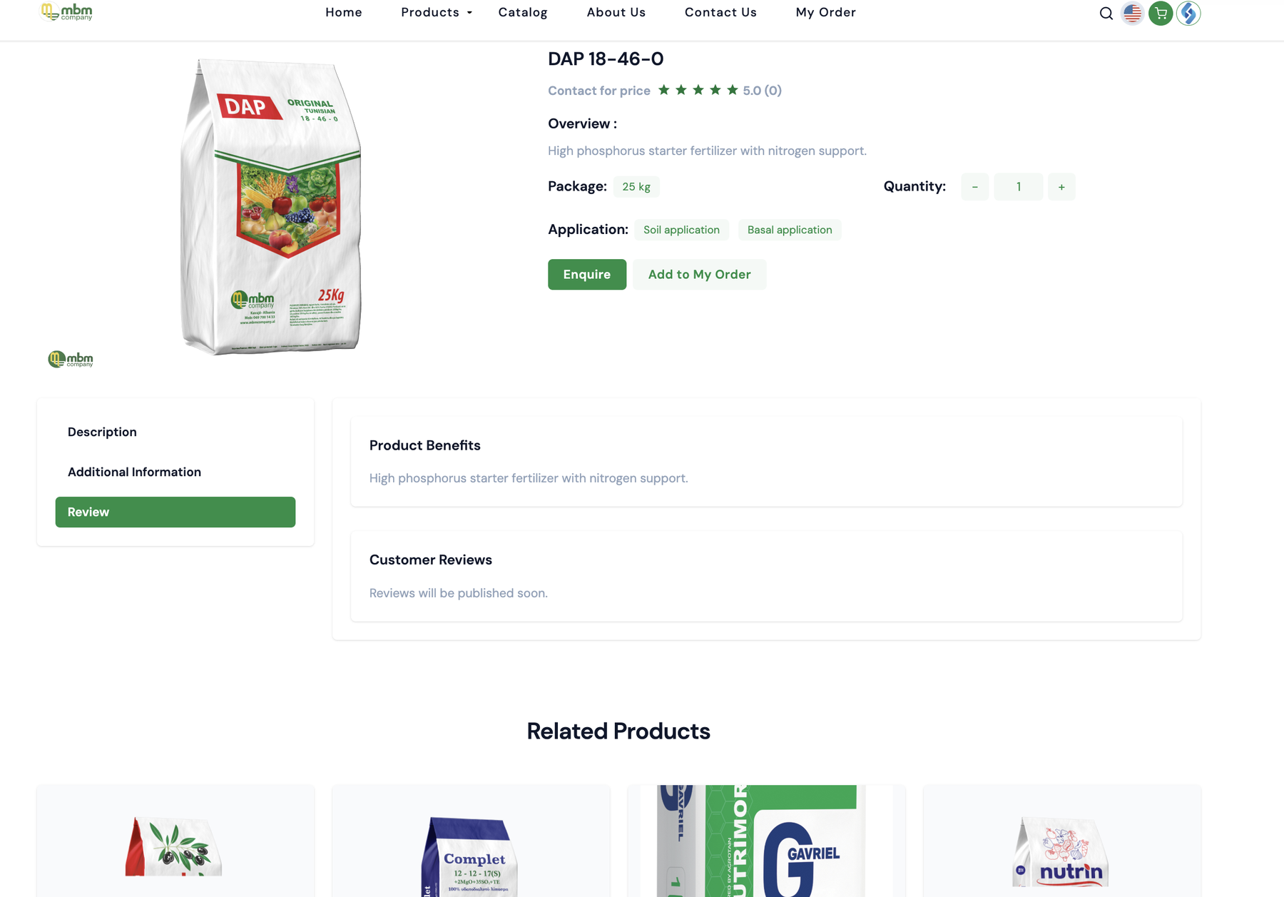 Product detail — reviews and related products